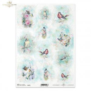 Vögelchen R1670 94 - Decoupage Paper Papier Faserpapier Motivpapier Serviettentechnik