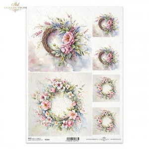 Türkranz R2394 817 Reispapier Decoupage  Faserpapier Motivpapier Serviettentechnik Decoupagepaper Scrapbook Papier