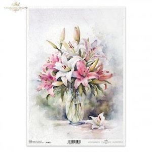 Lelies R2464 831 Rijstpapier decoupage vezelpapier motief papieren servet techniek decoupagepapier scrapbookpapier