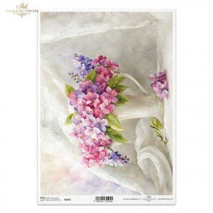 Fiori R2462 832 Carta di riso carta in fibra per decoupage motivo carta tovagliolo tecnica carta per decoupage carta per scrapbooking