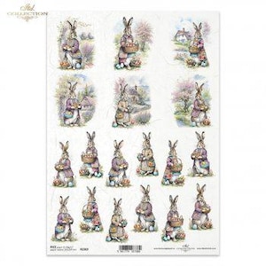 Osterhase R2369 820 Reispapier Decoupage  Faserpapier Motivpapier Serviettentechnik Decoupagepaper Scrapbook Papier