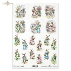 Osterhase R2367 821 Reispapier Decoupage  Faserpapier Motivpapier Serviettentechnik Decoupagepaper Scrapbook Papier