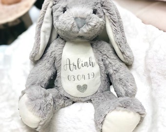 Personalised Bunny Rabbit, New Baby Gift, Gift For Baby, Baby Boy Gift, Baby Girl Gift, Personalised Gift, Cuddly Toy, NewbornGift, Keepsake