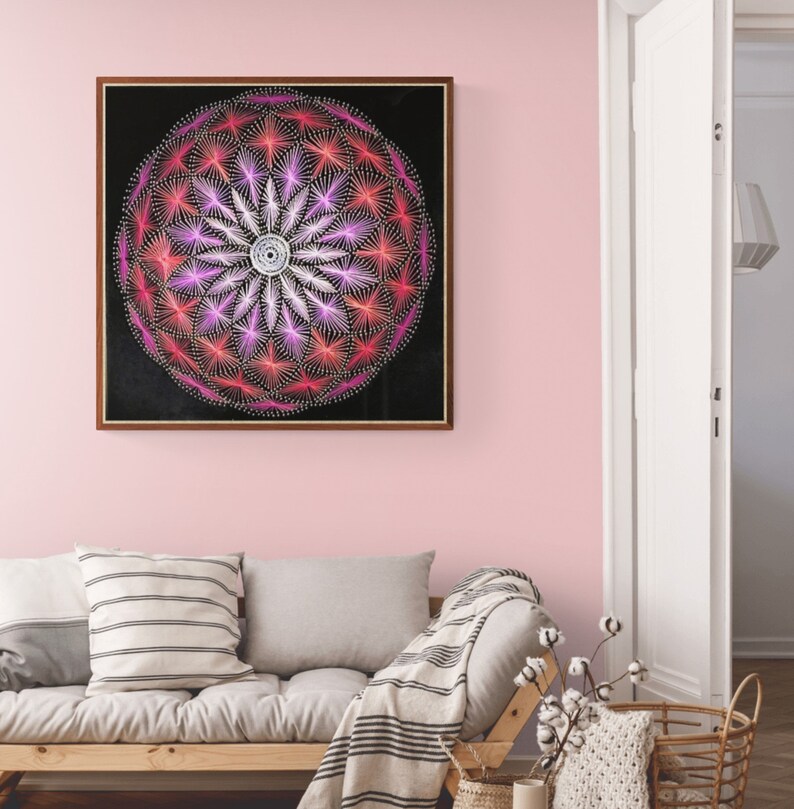 3D Flower of Life Abstract String Wall Art Bedroom Art - Etsy