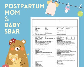 Mom & Baby Nurse Report SBAR Sheet – OB/Postpartum (PDF)