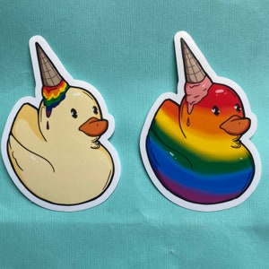 Rubber Ducky With Ice Cream Pride Vinyl Sticker
