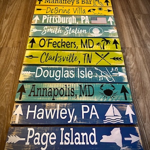 Custom Directional Signs with Arrows. Mothers Day Gift. Custom gift for him or gift for her. Yard signs, home decor, interior & outdoor sign image 5