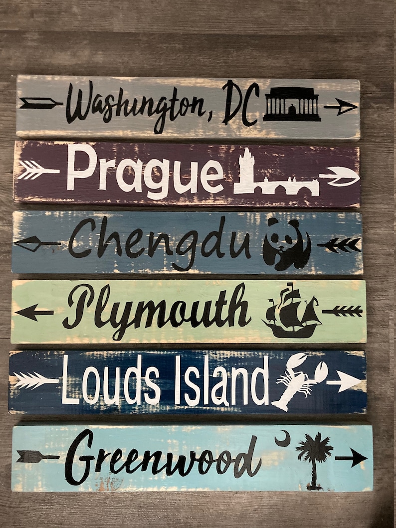 Custom Directional Signs with Arrows. Mothers Day Gift. Custom gift for him or gift for her. Yard signs, home decor, interior & outdoor sign image 9