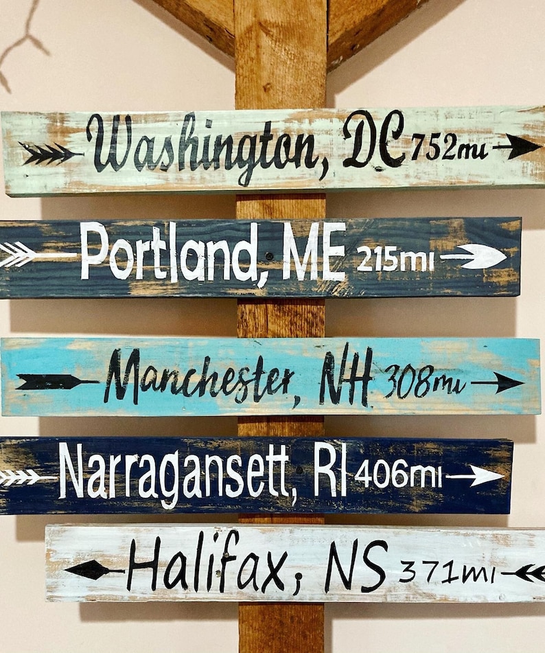 Custom Directional Signs with Arrows. Mothers Day Gift. Custom gift for him or gift for her. Yard signs, home decor, interior & outdoor sign image 1