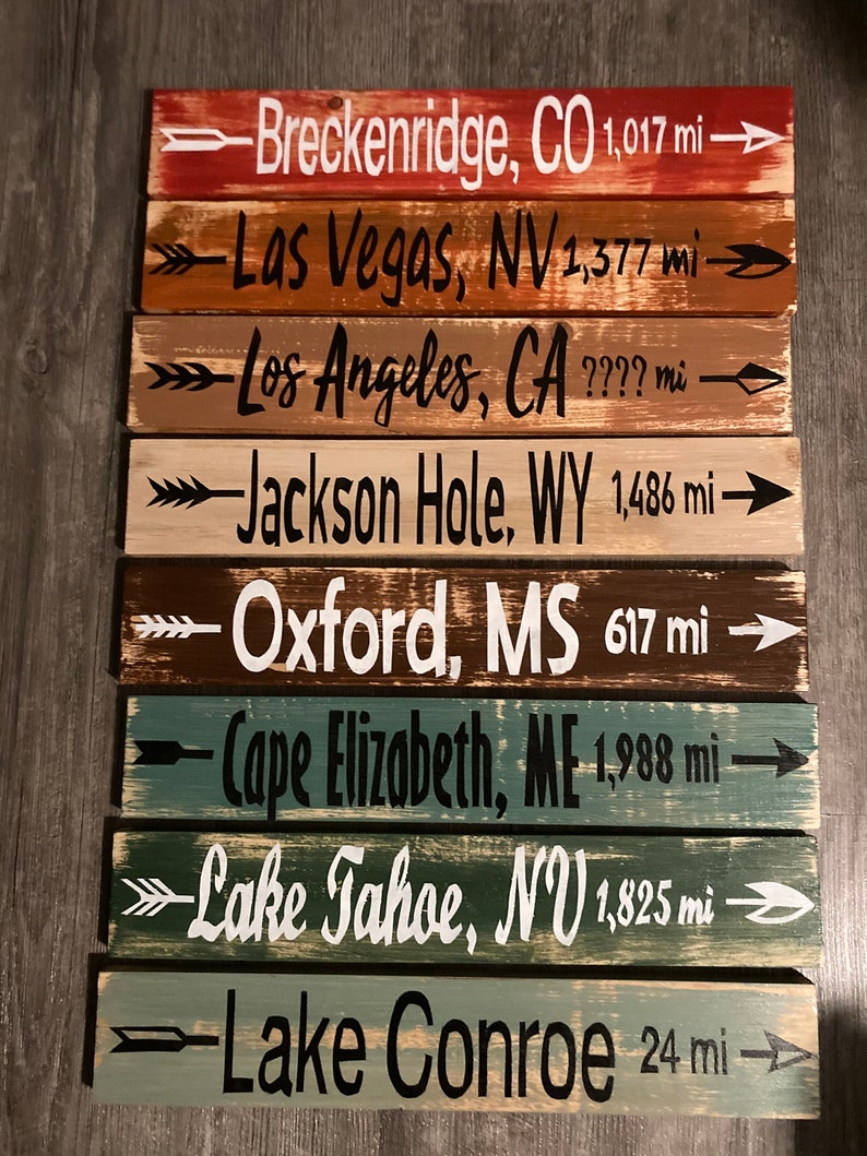 Custom Directional Signs with Arrows. Mothers Day Gift. Custom gift for him or gift for her. Yard signs, home decor, interior & outdoor sign image 8