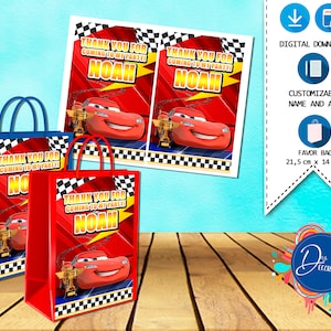 Cars Favor bag, Labels for Birthday Party-Printable DIGITAL DOWNLOAD- Treats Bags- Bags- Favor bag- Cars Birthday