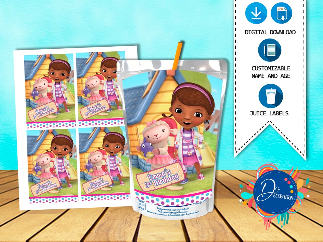 Doc Mcstuffins Juice Label, Labels for Birthday Party - Printable ...