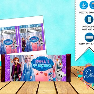 Frozen Chocolate, Labels for Birthday Party-printable DIGITAL DOWNLOAD ...