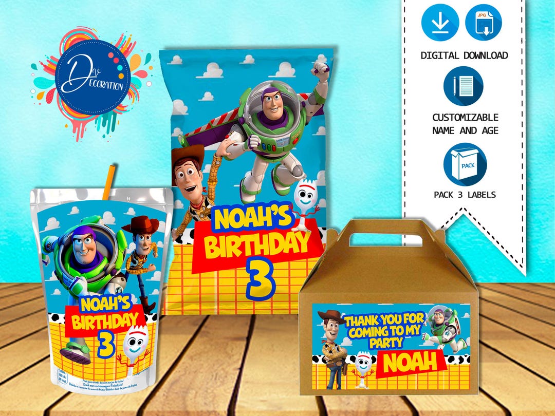 Toy Story Labels for Birthday Party Pack - Printable DIGITAL DOWNLOAD ...