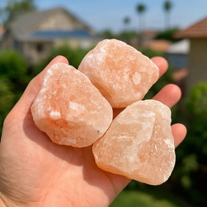 Raw Pink Himalayan Salt Crystals - Natural Healing Stones - Large Chunk Rock Salt - Raw Salt Crystal for Bath, Lamp, Home Decor, Crafts