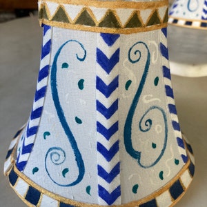 BMatthewsArt Hand-painted Chandelier Lampshade. “Adele Blue”