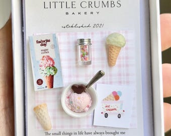 1:12 Miniature Dollhouse Ice Cream Set Gift Collectible