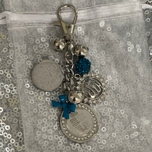 SILVER GOLD crystal 4 Qul, Ayatul kursi keyring, bag charm, islamic muslim quran evil eye gift