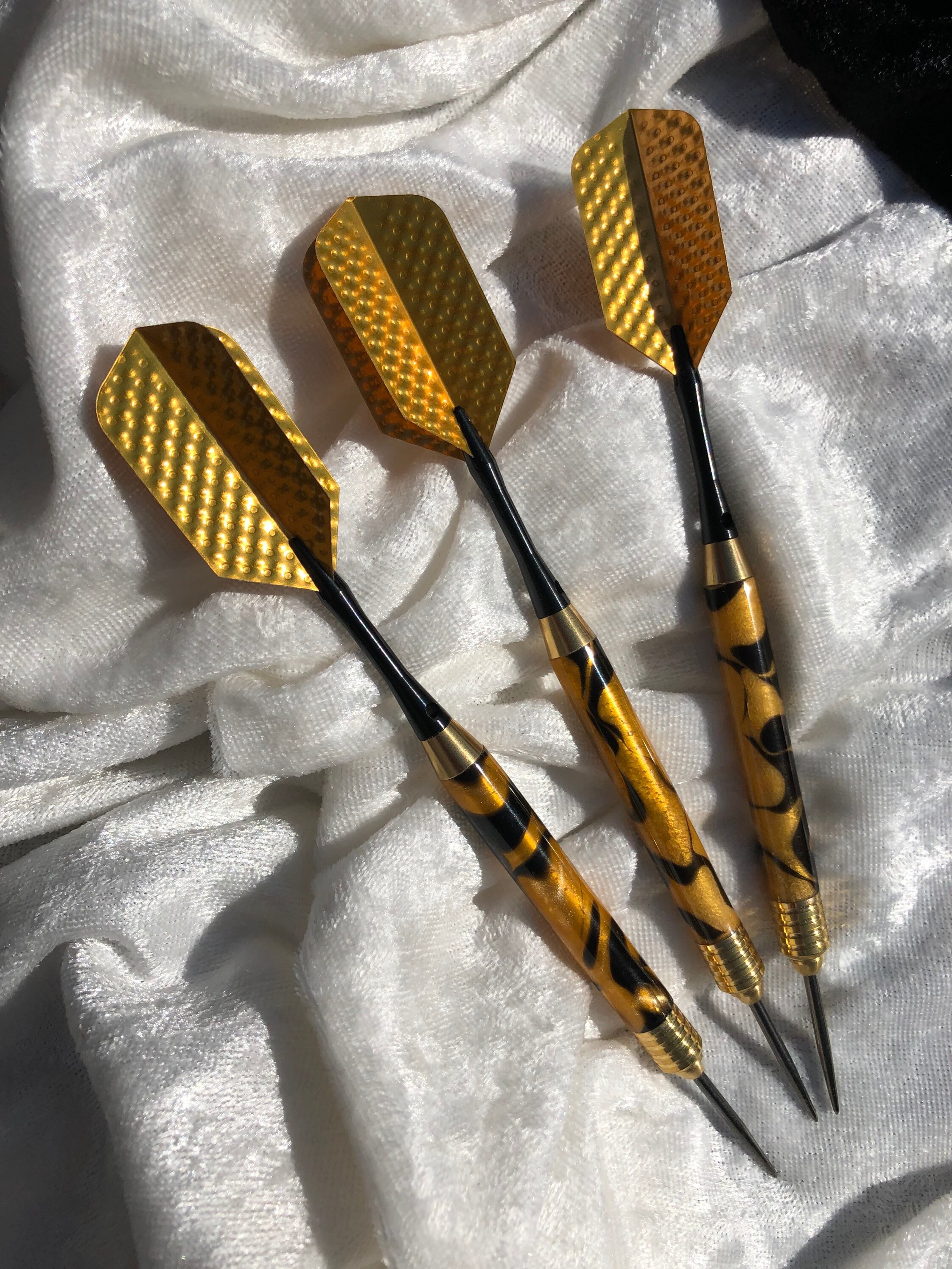 Custom Gold and Black Steel Point Brass Dart Set Etsy