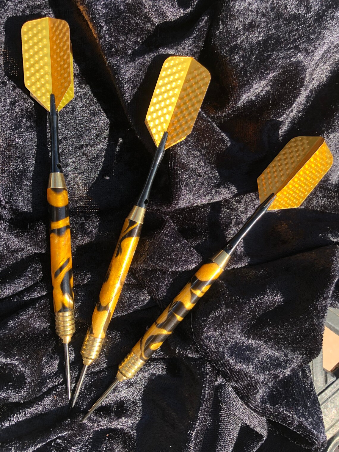 Custom Gold and Black Steel Point Brass Dart Set Etsy