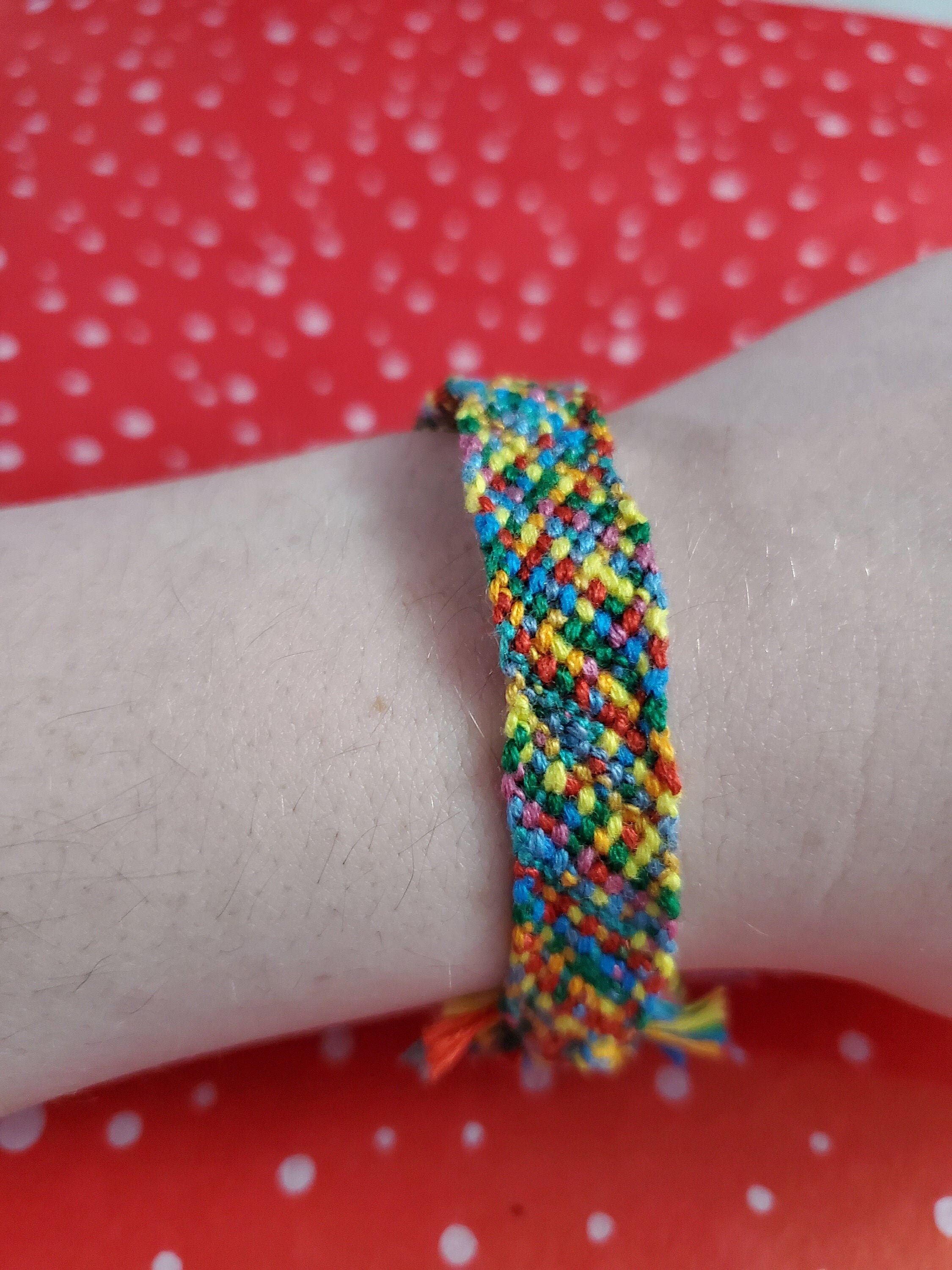 Friendship Bracelet/anklet Rainbow Crisscross Pattern Etsy UK