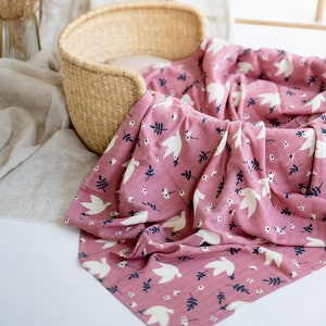 Baby Muslin Swaddle Blanket/ Newborn Swaddle Wrap 47”x47”/ Organic Bamboo Blanket