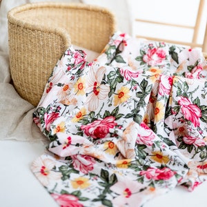 Baby Muslin Swaddle Blanket/ Newborn Swaddle Wrap 47”x47”/ Organic Bamboo Blanket