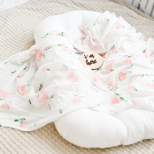 Baby Muslin Swaddle Blanket/ Newborn Swaddle Wrap 47”x47”/ Organic Bamboo Blanket