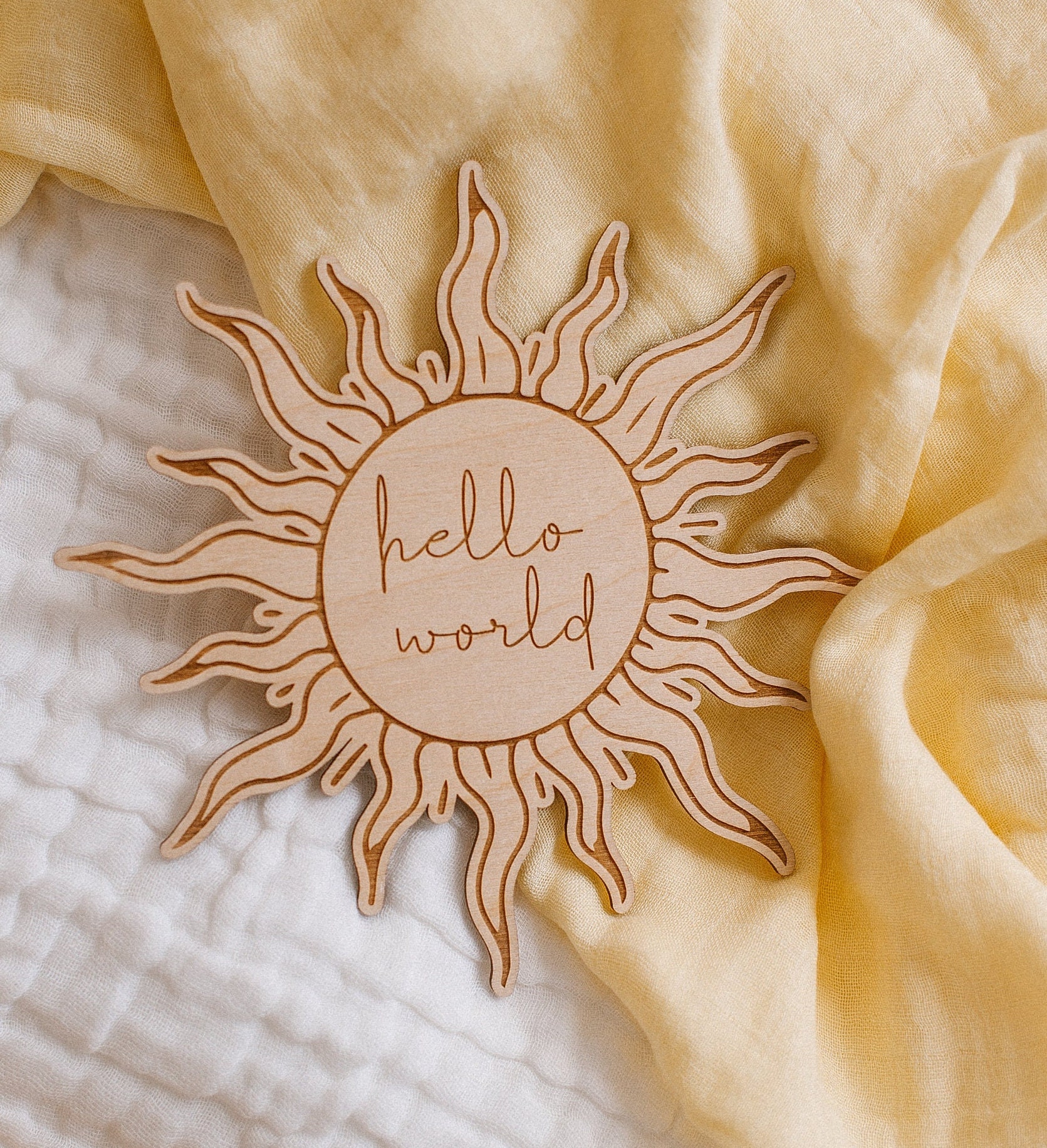 Hello World Sun Milestone/ Newborn Photo Prop