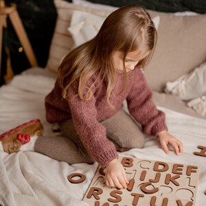 Houten ABC-puzzel: leerspeelgoed Montessori-alfabet afbeelding 4