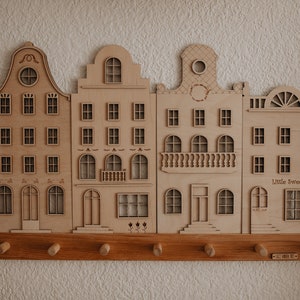 Casas de cuento de hadas de madera, casas de paneles 3D de madera natural, decoración de pared de la habitación de los niños de la guardería