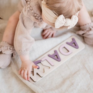 Name Puzzle, Personalized Gift for baby, First Birthday Gift, Natural Wooden Puzzle, Baby&Toddler Birthday Gift