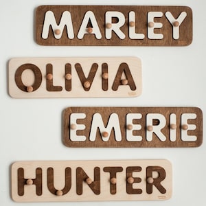 Wooden Name Puzzle, Personalized Gift for baby, Christmas Gift for Baby, Natural Wooden Puzzle, Baby&Toddler Birthday Gift image 4