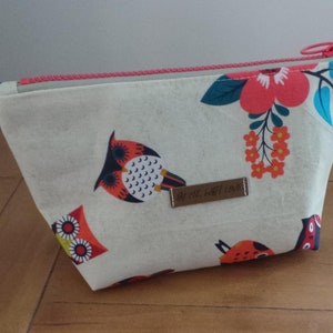 Petite trousse de toilette, trousse à maquillage, trousse de rangement, pochette de rangement en tissu coton, modèle unique