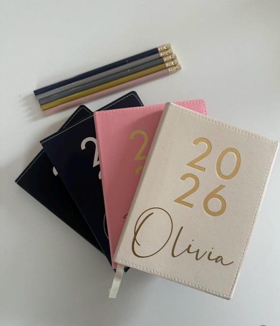 Personalised 2026 Diary, 2026 Diary, 2026 Planner, Personalised 2026 Planner, A6 Faux Leather Diary, Diary, Personalised Gift, Secret Santa