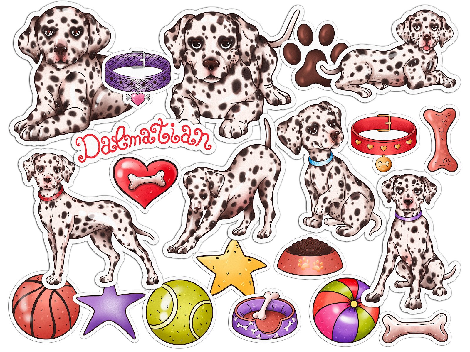 Dalmatian dog sticker set journal pet puppies vinyl decal Etsy