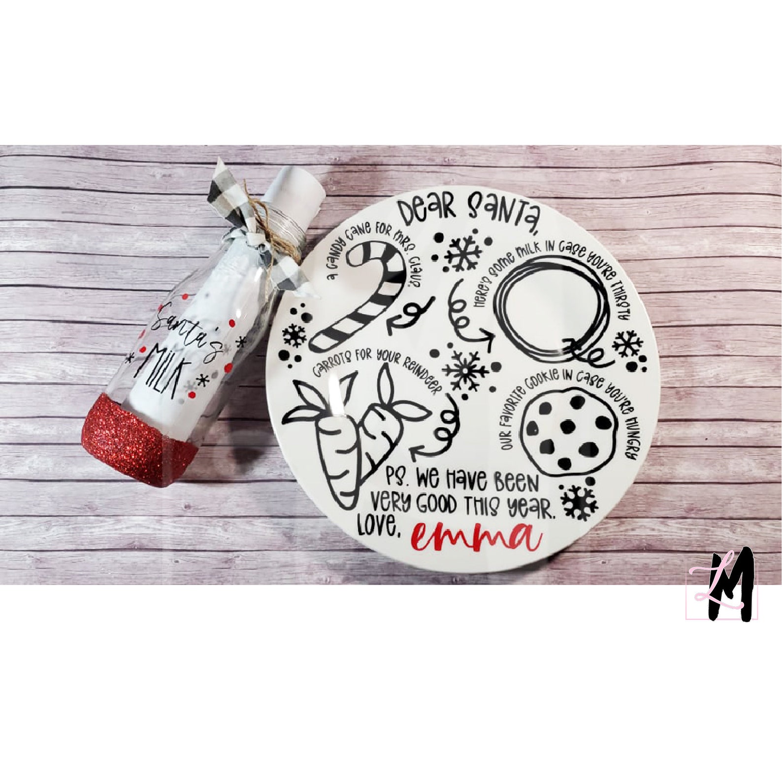 Personalized Santa Plate and Cup Set Santa's Cookies Etsy