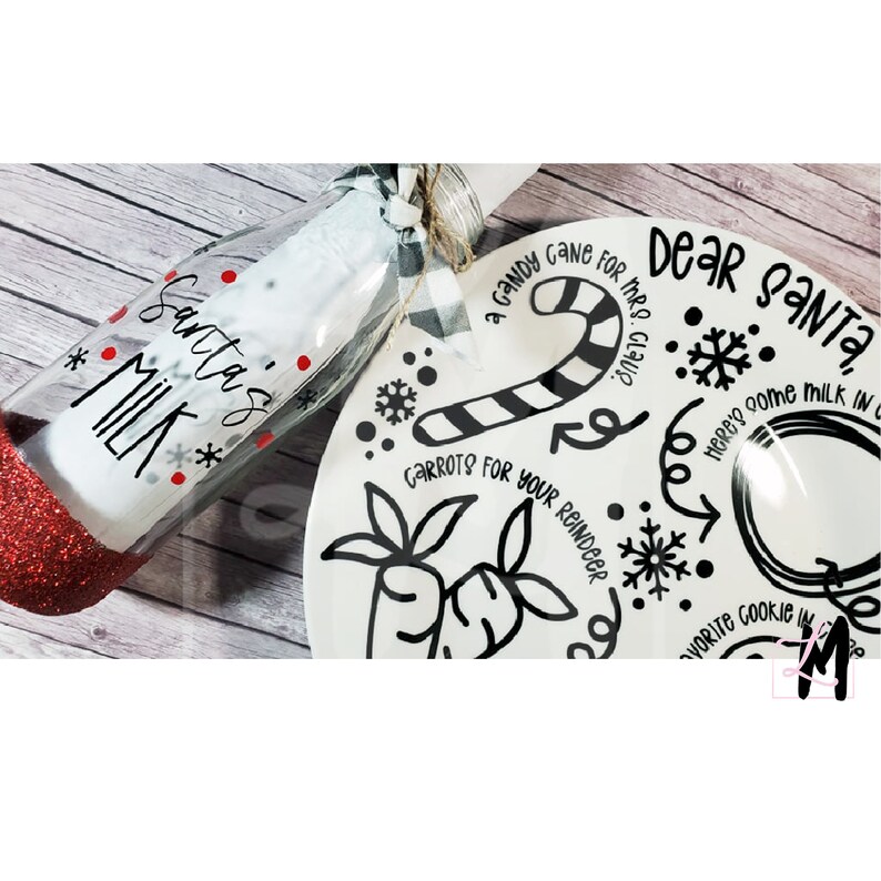 Personalized Santa Plate and Cup Set Santa's Cookies Etsy