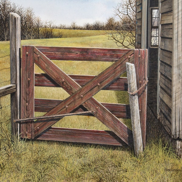 Giclee Fine Art Print of Original Acrylic Painting "Automatic Gate" by Michael Berardesco