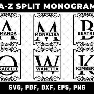 SVG Monogram /PNG Alphabet, Fancy Monogram Alphabet, Digital Download for Cricut, Silhouette, Glowforge, 52 individual svg/png cut files