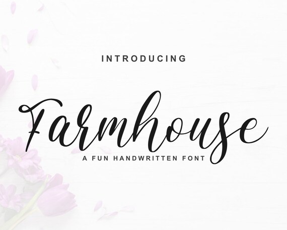 Handwritten Farmhouse Font Farmhouse Font Alphabet Script - Etsy