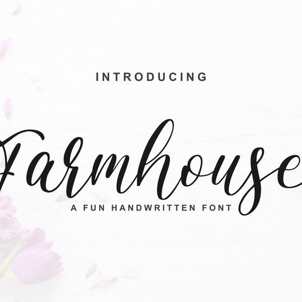 Handwritten Farmhouse Font, Farmhouse Font Alphabet, Script Font, cursive font Digital Download for Cricut/Silhouette,