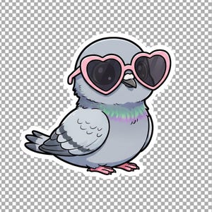 Kawaii Pigeon PNG Bundle | Baby Dove Clipart Set | Cartoon Characters | Transparent PNG 300 DPI | Sticker Ready for Crafts image 3