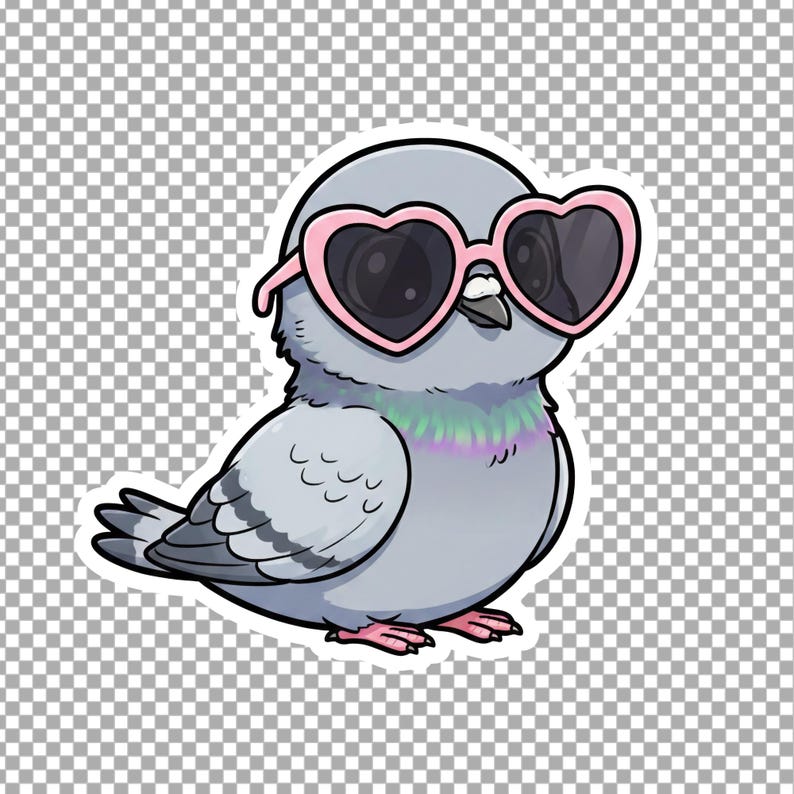 Kawaii Pigeon PNG Bundle | Baby Dove Clipart Set | Cartoon Characters | Transparent PNG 300 DPI | Sticker Ready for Crafts image 3