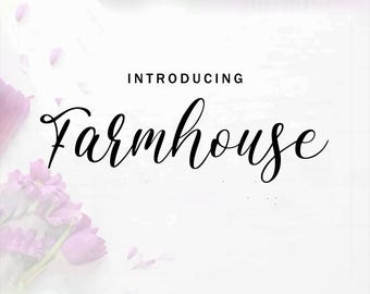 Handwritten Farmhouse Script Font: Cursive Alphabet (Digital Download)