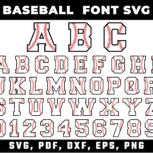 Baseball font svg Baseball alphabet with stitches Baseball alphabet svg Baseball font for Cricut & Silhouette Baseball svg Sport font svg