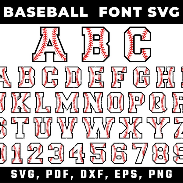 Baseball font svg Baseball alphabet with stitches Baseball alphabet svg Baseball font for Cricut & Silhouette Baseball svg Sport font svg