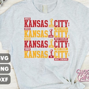 Red Kingdom KC Champions svg png, KC Trophy years svg, kc super champs svg, chiefs champs svg, kc, LVIII champs svg, mahomes svg, kelce svg,