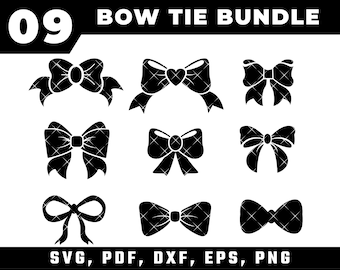 Bow Tie SVG Bundle: Cheer Bow, Cricut & Silhouette Cut Files (Digital Download)