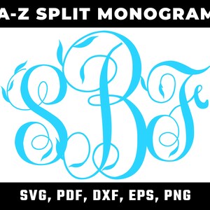 SVG Monogram /PNG Alphabet, Fancy Monogram Alphabet, Digital Download for Cricut, Silhouette, Glowforge, 52 individual svg/png cut files